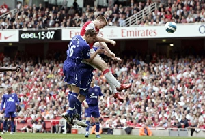 Nicklas Bendtner scores Arsenals goal under pressure from Phil Jagielka (Everton) Nicklas Bendtner scores Arsenals goal under pressure from Phil Jagielka (Everton)