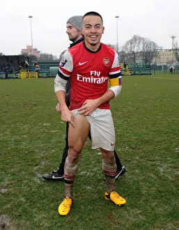 Nico Yennaris (Arsenal) celebrates after the match. Inter Milan U19 0:1 Arsenal U19 Nico Yennaris (Arsenal) celebrates after the match. Inter Milan U19 0:1 Arsenal U19