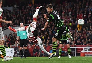 Olivier Giroud (Arsenal) Andy Butler (Doncaster). Arsenal 1:0 Doncaster. The Carabao Cup Olivier Giroud (Arsenal) Andy Butler (Doncaster). Arsenal 1:0 Doncaster. The Carabao Cup