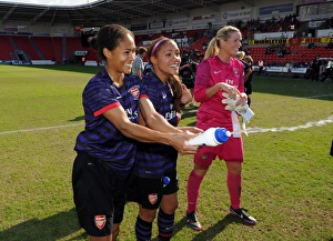 Rachel Yankey and Alex Scott (Arsenal) celebrate after the match. Arsenal Ladies 3 Rachel Yankey and Alex Scott (Arsenal) celebrate after the match. Arsenal Ladies 3
