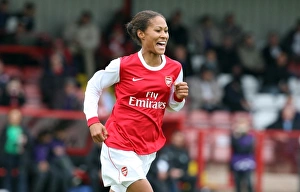 Rachel Yankey celebrates scoring a goal for Arsenal. Arsenal Ladies 9:0 ZFK Masinac Rachel Yankey celebrates scoring a goal for Arsenal. Arsenal Ladies 9:0 ZFK Masinac