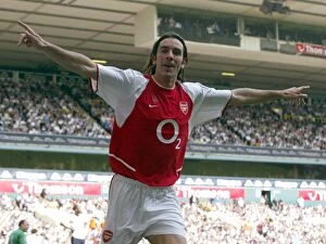Images Dated 25th April 2004: Robert Pires celebrates scoring Arsenals 2nd goal. Tottenham Hotspur v Arsenal
