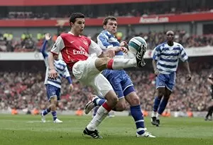 Images Dated 19th April 2008: Robin van Persie (Arsenal) Graeme Murty (Reading)