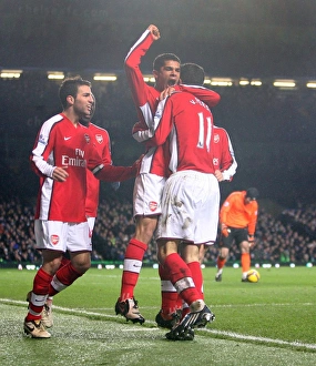 Robin van Persie celebrates scoring the 1st Arsenal Robin van Persie celebrates scoring the 1st Arsenal
