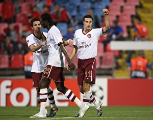 Robin van Persie celebrates scoring Arsenals goal with Cesc Fabregas Robin van Persie celebrates scoring Arsenals goal with Cesc Fabregas