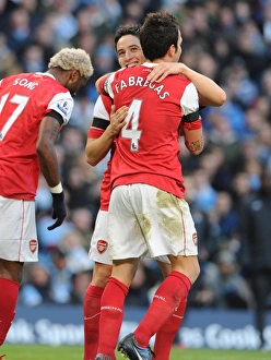 Sami Nasri and Cesc Fabregas celebrate the 2nd Arsenal goal, scored by Alex Song Sami Nasri and Cesc Fabregas celebrate the 2nd Arsenal goal, scored by Alex Song