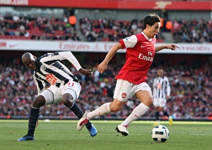 Samir Narsi (Arsenal) beats Youssouf Mulumbu (WBA) on his way to scoring Arsenal' Samir Narsi (Arsenal) beats Youssouf Mulumbu (WBA) on his way to scoring Arsenal'