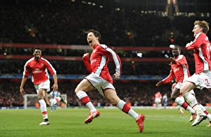 Samir Nasri celebrates scoring the 3rd Arsenal goal with Nicklas Bendtner Samir Nasri celebrates scoring the 3rd Arsenal goal with Nicklas Bendtner