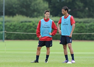 Samir Nasri and Marouane Chamakh (Arsenal). Arsenal Training Ground, London Colney Samir Nasri and Marouane Chamakh (Arsenal). Arsenal Training Ground, London Colney