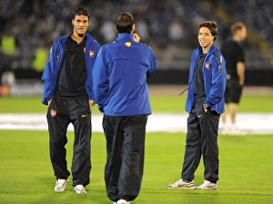 Samir Nasri, Marouane Chamakh and Sebastien Squillaci (Arsenal). Partizan Belgrade 1 Samir Nasri, Marouane Chamakh and Sebastien Squillaci (Arsenal). Partizan Belgrade 1