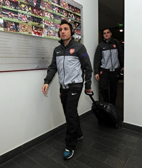 Santi Cazorla and Vito Mannone (Arsenal). Arsenal 0:0 Everton. Barclays Premier League Santi Cazorla and Vito Mannone (Arsenal). Arsenal 0:0 Everton. Barclays Premier League
