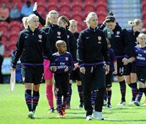 Shelley Kerr the Manager and Steph Houghton (Arsenal) lead the team out. Arsenal Ladies 3 Shelley Kerr the Manager and Steph Houghton (Arsenal) lead the team out. Arsenal Ladies 3