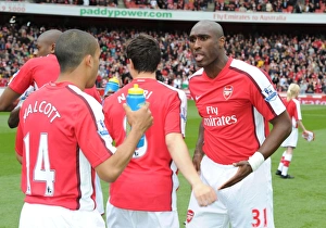 Sol Campbell and Theo Walcott (Arsenal). Arsenal 4:0 Fulham, Barclays Premier League Sol Campbell and Theo Walcott (Arsenal). Arsenal 4:0 Fulham, Barclays Premier League