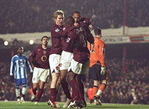 Theirry Henry celebrates scoring Arsenal's 1st goal with Kerrea Gilbert and Alex Hleb Theirry Henry celebrates scoring Arsenal's 1st goal with Kerrea Gilbert and Alex Hleb