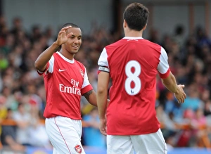 Theo Walcott celebrates with Samir Nasri (Arsenal). Barnet 0:4 Arsenal Theo Walcott celebrates with Samir Nasri (Arsenal). Barnet 0:4 Arsenal