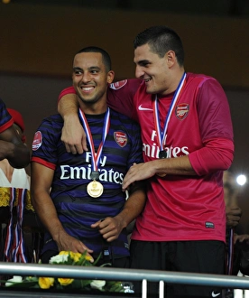 Theo Walcott and Vito Mannone (Arsenal). Malaysia 1:2 Arsenal. Pre Season Friendly Theo Walcott and Vito Mannone (Arsenal). Malaysia 1:2 Arsenal. Pre Season Friendly