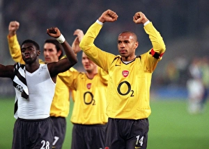 Thierry Henry and Kolo Toure (Arsenal) celebrates at the final whistle Thierry Henry and Kolo Toure (Arsenal) celebrates at the final whistle