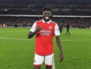 Manchester United F Collection: Thomas Partey's Celebration: Arsenal FC Triumphs Over Manchester United in the Premier League
