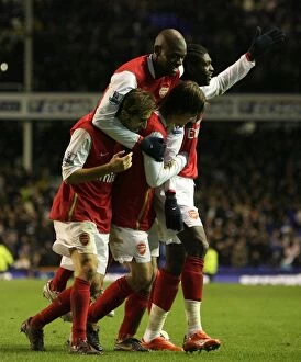 Images Dated 30th December 2007: Tomas Rosicky's Goal Celebration: Arsenal's 4-1 Victory Over Everton in the Premier League