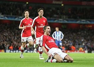 Images Dated 30th September 2008: Van Persie's Hat-Trick: Arsenal's 4-0 Victory Over FC Porto with Fabregas and Nasri