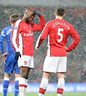 Images Dated 9th January 2010: William Gallas and Thomas Vermaelen (Arsenal). Arsenal 2: 2 Everton, Barclays Premier League