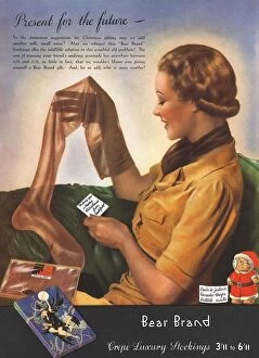 Images Dated 29th November 2003: 1930s UK bear brand crepe luxury stockings womens hosiery nylons
