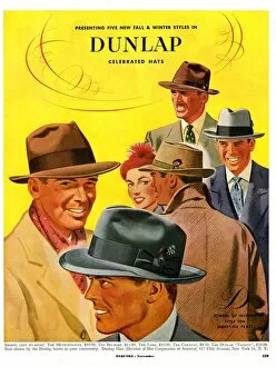 Images Dated 18th December 2008: Dunlap 1950s USA mens hats admirers