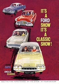 Adverts Collection: Ford Capri / Ford Zephyr / Ford Anglia 1950s UK cars