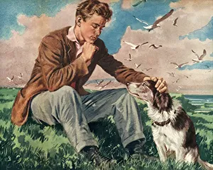 John Bull 1940s UK dogs mans best friend a man and his pets friends companions friendship John Bull 1940s UK dogs mans best friend a man and his pets friends companions friendship