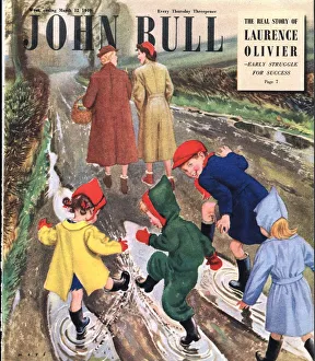 John Bull 1949 1940s UK puddles winter raining magazines John Bull 1949 1940s UK puddles winter raining magazines
