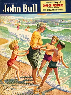 John Bull 1950s UK holidays grandmothers sea beaches seaside waves paddling encouragement John Bull 1950s UK holidays grandmothers sea beaches seaside waves paddling encouragement