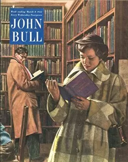 Images Dated 18th November 2003: John Bull 1952 1950s UK love libraries library people reading books magazines