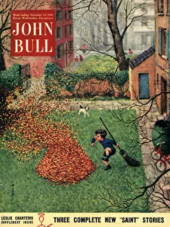 John Bull 1953 1950s UK windy autumn dogs magazines leaves bonfires horticulture John Bull 1953 1950s UK windy autumn dogs magazines leaves bonfires horticulture
