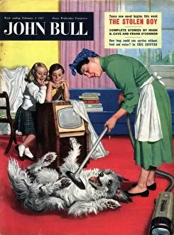 Images Dated 17th November 2003: John Bull 1957 1950s UK dogs cleaning housewives housewife vacuum cleaners products