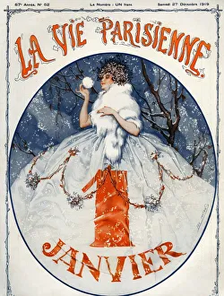 La Vie Parisienne 1919 1910s France cc snow winter womens dresses furs new years La Vie Parisienne 1919 1910s France cc snow winter womens dresses furs new years