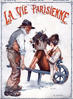 La Vie Parisienne 1919 1910s France illustrations magazines wheelbarrows berries gardens La Vie Parisienne 1919 1910s France illustrations magazines wheelbarrows berries gardens