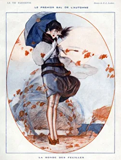 La Vie Parisienne 1919 1910s France Julien Jacques Leclerc illustrations Autumn seasons La Vie Parisienne 1919 1910s France Julien Jacques Leclerc illustrations Autumn seasons