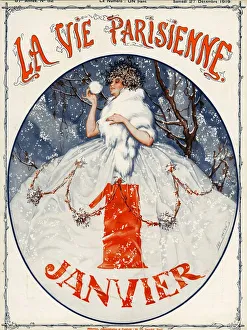 La Vie Parisienne 1919 1910s France Leo Pontan magazines new years day snow winter La Vie Parisienne 1919 1910s France Leo Pontan magazines new years day snow winter