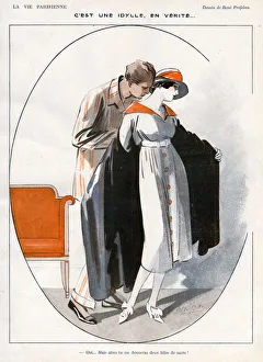 La Vie Parisienne 1919 1910s France R Prejelan illustrations kissing undressing kisses La Vie Parisienne 1919 1910s France R Prejelan illustrations kissing undressing kisses
