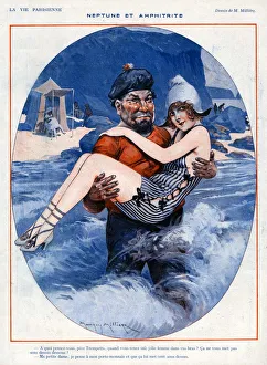 La Vie Parisienne 1920s France Maurice Milliere illustrations rescues seaside lifeguards La Vie Parisienne 1920s France Maurice Milliere illustrations rescues seaside lifeguards