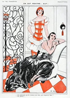 La Vie Parisienne 1923 1920s France F Fabiano illustrations womens relaxing dresses La Vie Parisienne 1923 1920s France F Fabiano illustrations womens relaxing dresses
