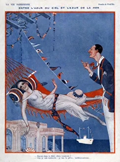 La Vie Parisienne 1923 1920s France Rene Vincent illustrations relaxing hammocks La Vie Parisienne 1923 1920s France Rene Vincent illustrations relaxing hammocks