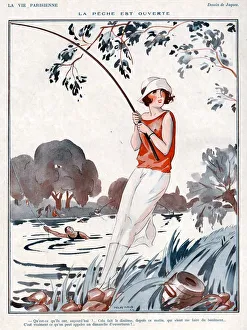 La Vie Parisienne 1924 1920s France Jacques illustrations woman women fishing for men La Vie Parisienne 1924 1920s France Jacques illustrations woman women fishing for men