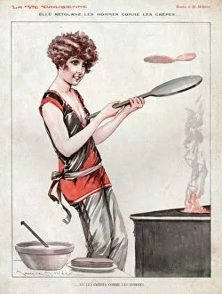 Pancake Day Gallery: La Vie Parisienne 1929 1920s France cooking pancakes day shrove uesday