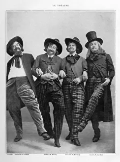 Le Theatre 1900s France humour drunk drunks mates mens check trousers hats friends Le Theatre 1900s France humour drunk drunks mates mens check trousers hats friends