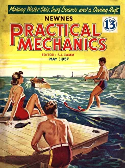 Practical Mechanics 1957 1950s UK water skiing magazines Practical Mechanics 1957 1950s UK water skiing magazines
