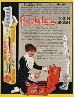 Images Dated 15th December 2005: Pro-phy-lac-tic 1910s USA toothbrushes