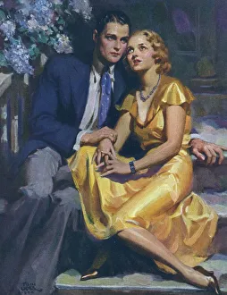 Romance 1933 1930s UK womens story illustrations E M Jackson lovers Romance 1933 1930s UK womens story illustrations E M Jackson lovers