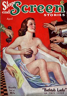 Stage & Screen Stories 1930s USA glamour baths woman in the bath pulp fiction magazines Stage & Screen Stories 1930s USA glamour baths woman in the bath pulp fiction magazines
