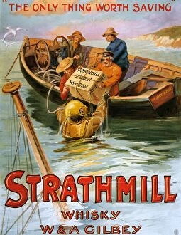 1900s Gallery: Strathmill 1900s UK whisky alcohol whiskey advert Scotch Scottish boats